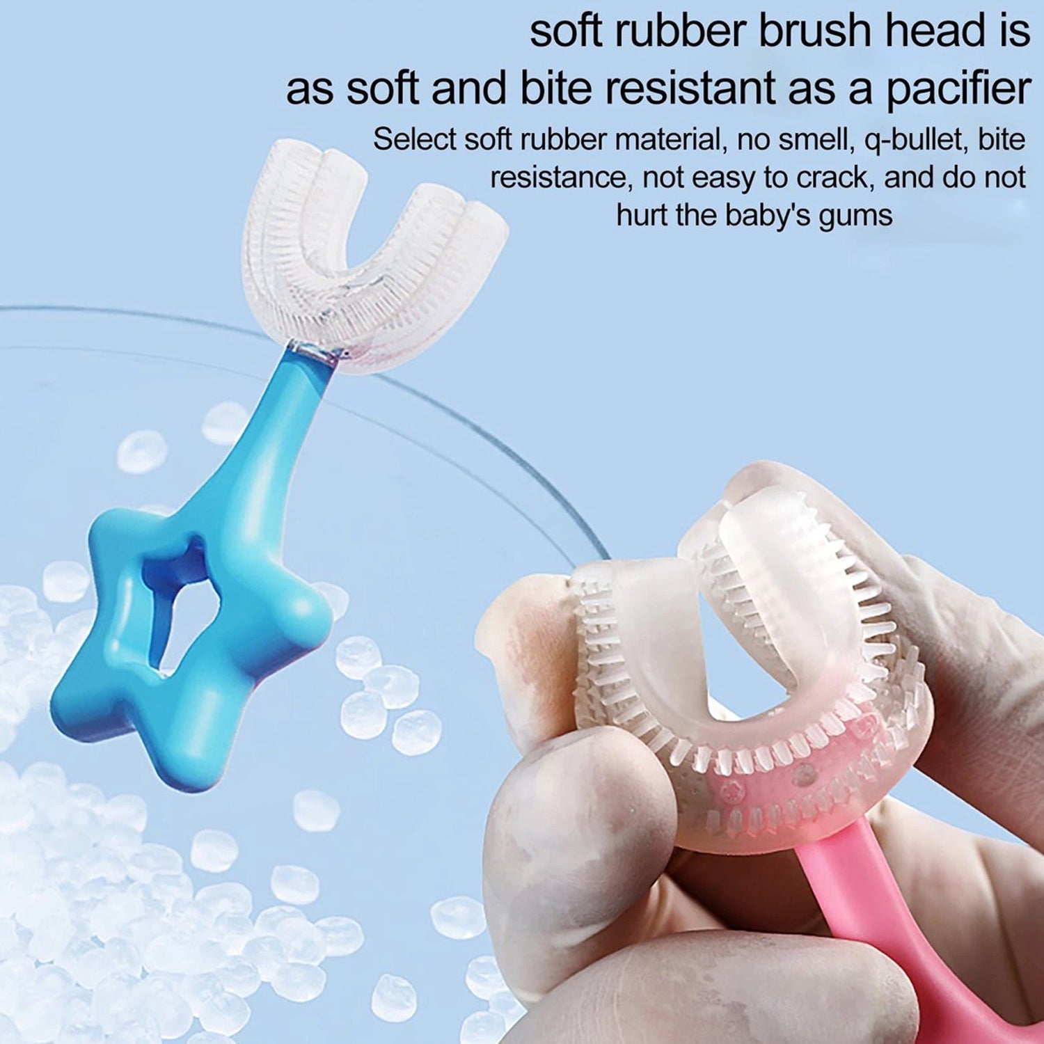 Star / U-Shape Silicone Manual Toothbrush (1 Pc) Star / U-Shape Silicone Manual Toothbrush (1 Pc)